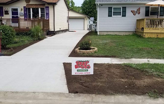 concrete driveway installed by deep roots in chatham illinois