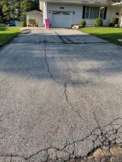 Deep Roots - Asphalt Services - BEFORE freshly paved driveway - Chatham, IL