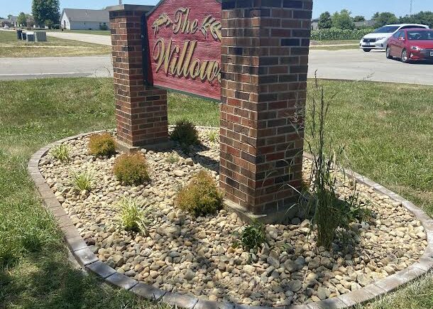 Deep Roots commercial landscaping - Sign for "The Willows"