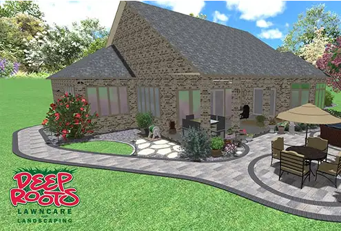3d rendering of landscaping service for residential areas in the chatham illinois area