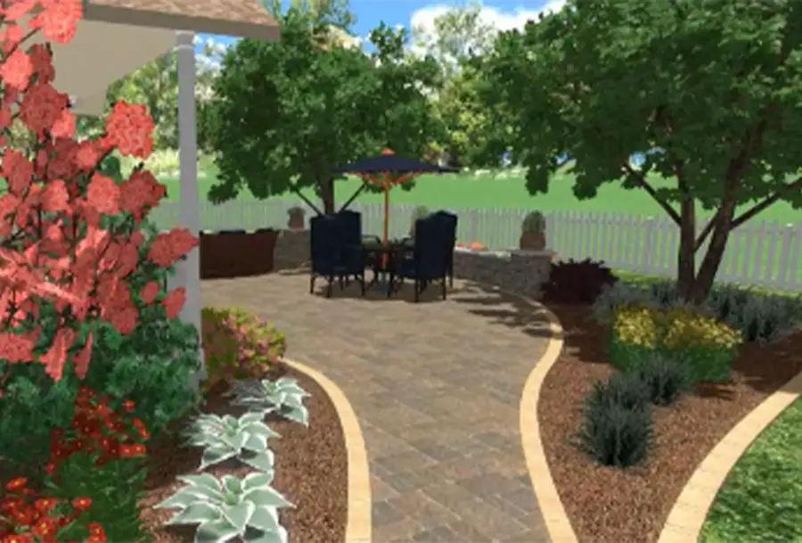 3d rendering of landscaping service for residential areas in the chatham illinois area