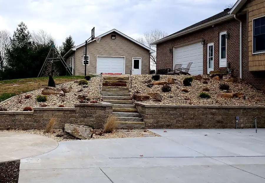 natural stone cut stairs landscaping Chatham, IL